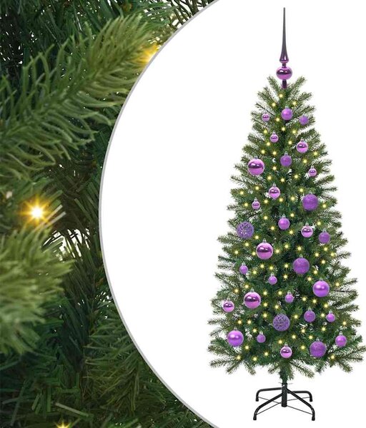Sztuczna choinka z 150 diodami LED Zielony 120 cm PE i PVC