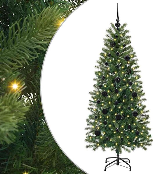 Sztuczna choinka z 150 diodami LED Zielony 150 cm PE i PVC
