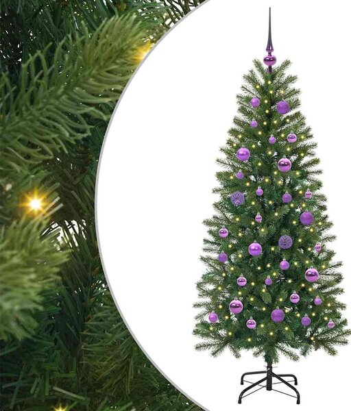 Sztuczna choinka z 150 diodami LED Zielony 150 cm PE i PVC