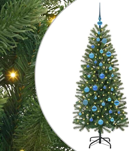 Sztuczna choinka z 150 diodami LED Zielony 150 cm PE i PVC