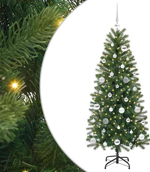 Sztuczna choinka z 150 diodami LED Zielony 150 cm PE i PVC