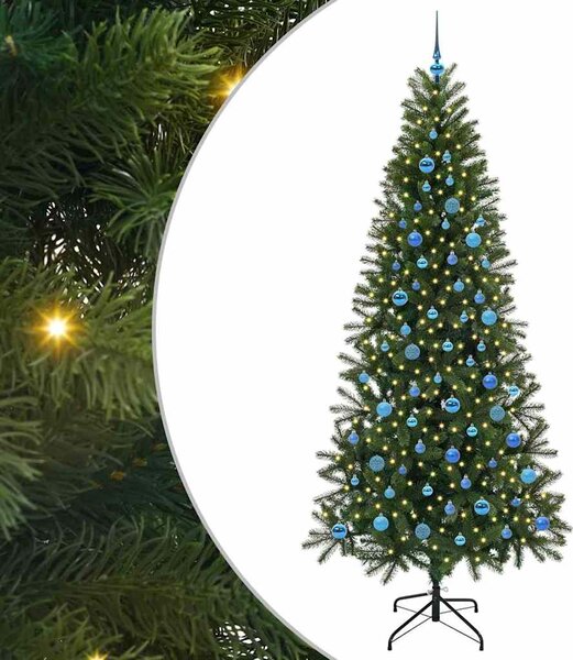 Sztuczna choinka z 300 diodami LED Zielony 240 cm PE i PVC