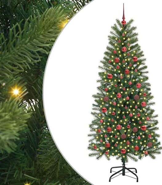 Sztuczna choinka z 300 diodami LED Zielony 180 cm PE i PVC