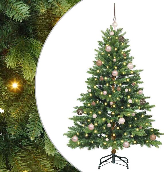 Sztuczna choinka z 150 diodami LED Zielony 150 cm PE i PVC