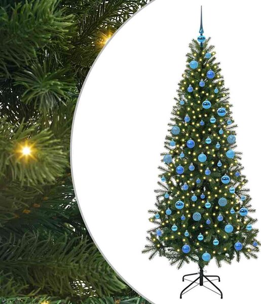 Sztuczna choinka z 300 diodami LED Zielony 180 cm PE i PVC