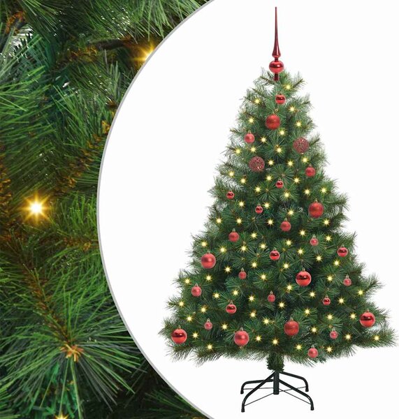 Sztuczna choinka z 150 diodami LED Zielony 150 cm PE i PVC