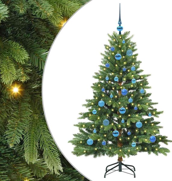 Sztuczna choinka z 150 diodami LED Zielony 150 cm PE i PVC