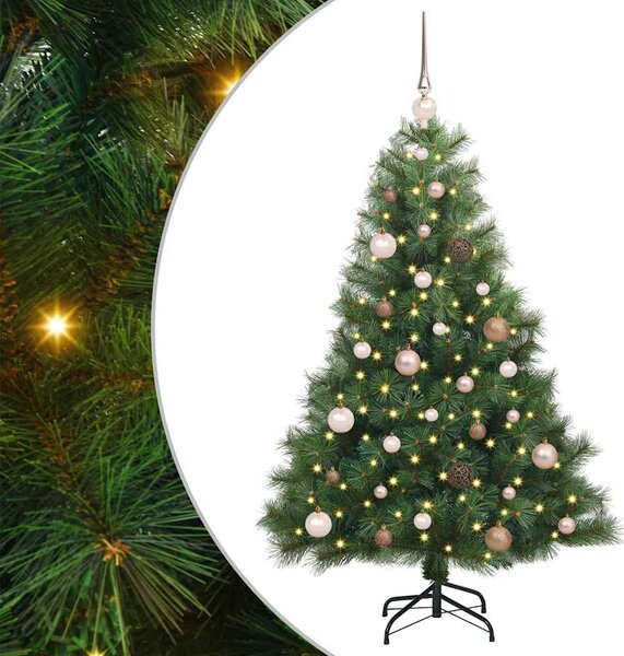 Sztuczna choinka z 150 diodami LED Zielony 150 cm PE i PVC