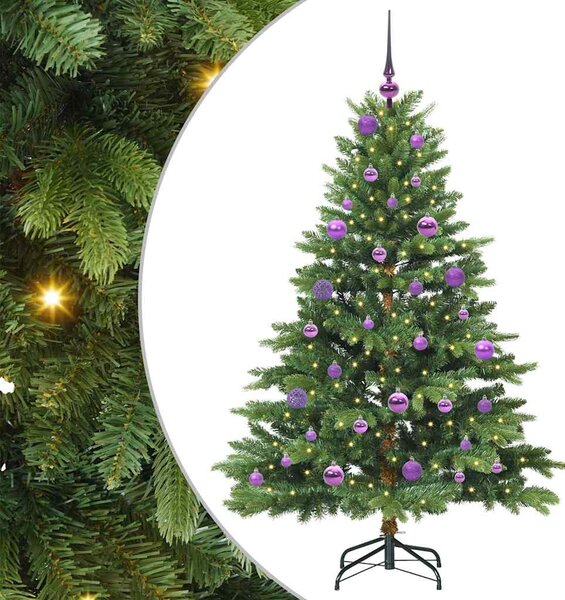 Sztuczna choinka z 150 diodami LED Zielony 150 cm PE i PVC