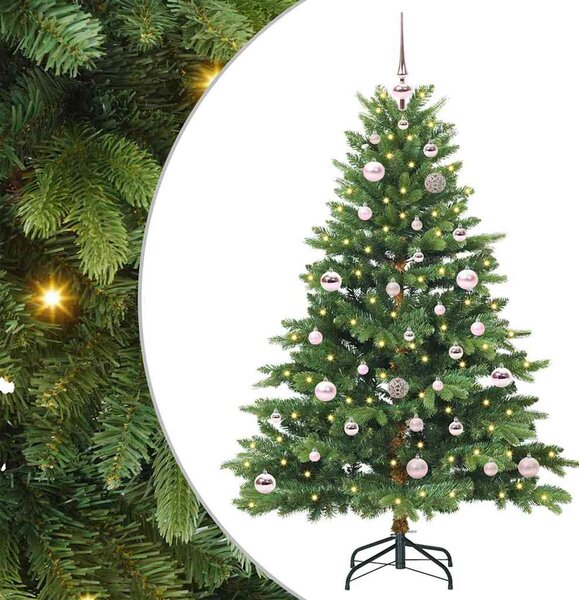 Sztuczna choinka z 150 diodami LED Zielony 150 cm PE i PVC