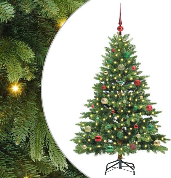 Sztuczna choinka z 150 diodami LED Zielony 150 cm PE i PVC