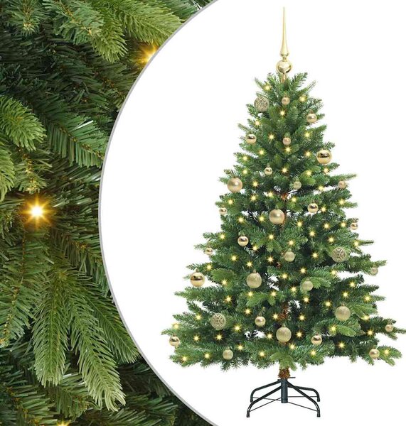Sztuczna choinka z 150 diodami LED Zielony 150 cm PE i PVC