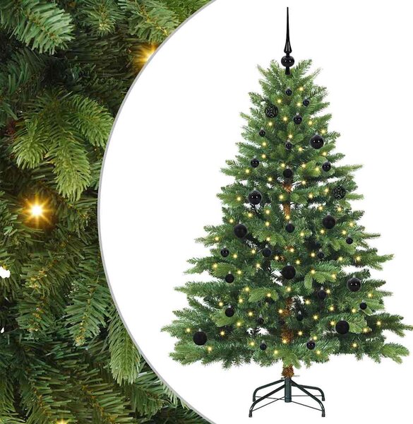 Sztuczna choinka z 150 diodami LED Zielony 150 cm PE i PVC