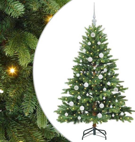 Sztuczna choinka z 150 diodami LED Zielony 150 cm PE i PVC