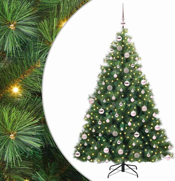 Sztuczna choinka z 300 diodami LED Zielony 180 cm PE i PVC