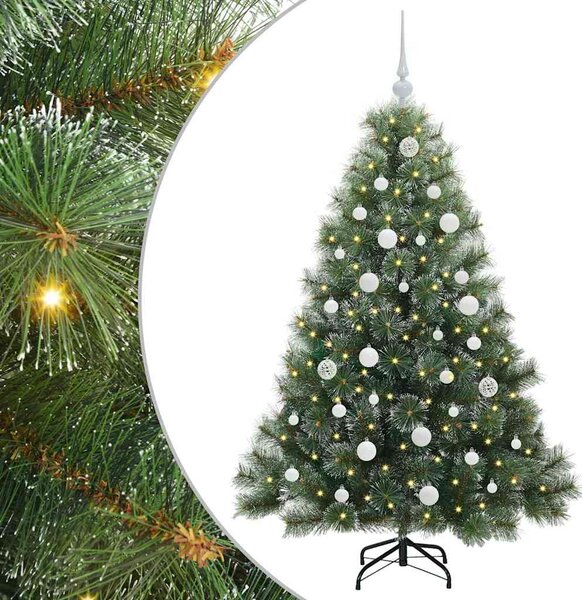 Sztuczna choinka z 150 diodami LED Zielony 150 cm PE i PVC