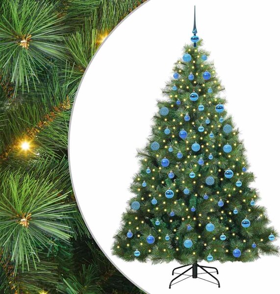 Sztuczna choinka z 300 diodami LED Zielony 180 cm PE i PVC