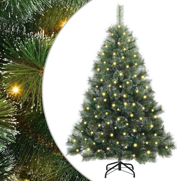 Sztuczna choinka z 150 diodami LED Zielony 150 cm PE i PVC