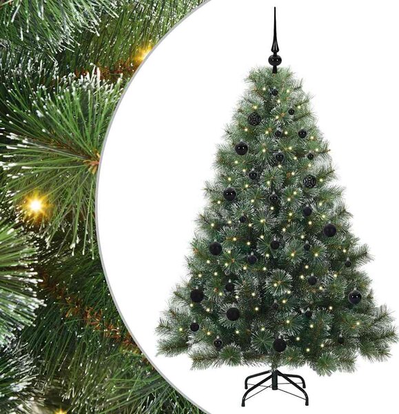 Sztuczna choinka z 150 diodami LED Zielony 150 cm PE i PVC