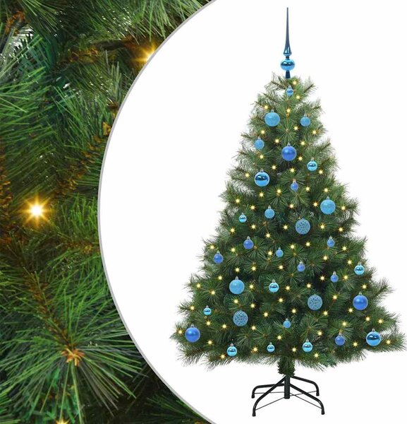 Sztuczna choinka z 150 diodami LED Zielony 150 cm PE i PVC