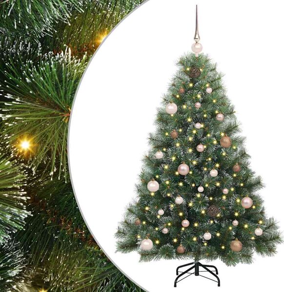 Sztuczna choinka z 150 diodami LED Zielony 150 cm PE i PVC