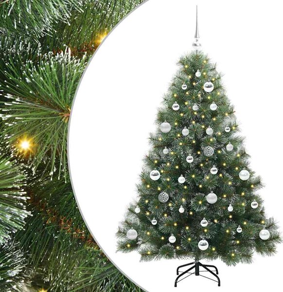Sztuczna choinka z 150 diodami LED Zielony 150 cm PE i PVC