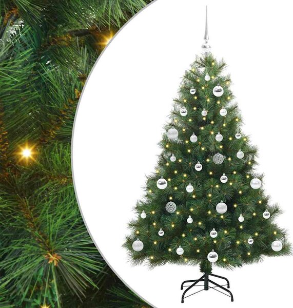 Sztuczna choinka z 150 diodami LED Zielony 150 cm PE i PVC