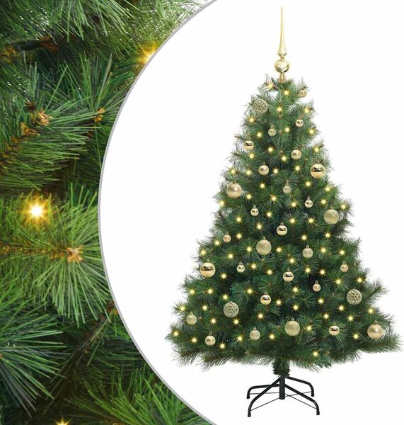 Sztuczna choinka z 150 diodami LED Zielony 150 cm PE i PVC