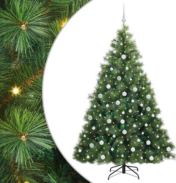 Sztuczna choinka z 300 diodami LED Zielony 180 cm PE i PVC