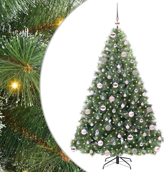 Sztuczna choinka z 300 diodami LED Zielony 180 cm PE i PVC