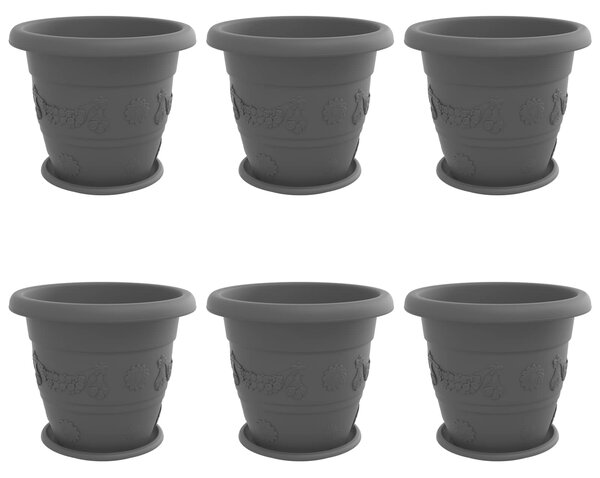 Doniczki 6 pcs Czarny Ø 39 x 32 cm Z tworzywa sztucznego