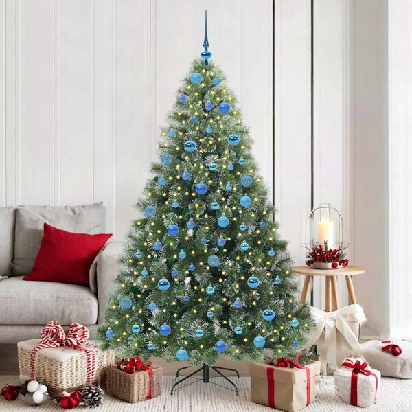 Sztuczna choinka z 300 diodami LED Zielony 180 cm PE i PVC