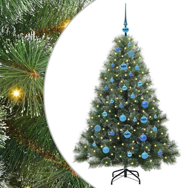 Sztuczna choinka z 150 diodami LED Zielony 150 cm PE i PVC
