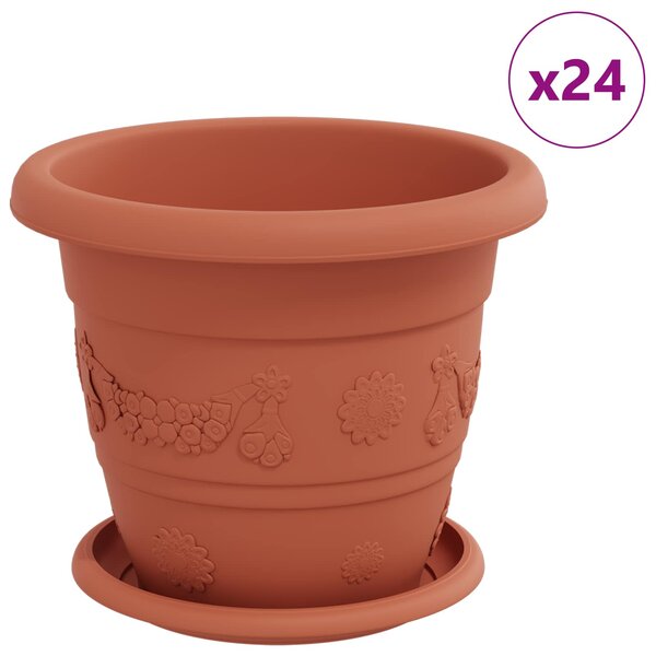 Doniczki 24 pcs Czerwony ceglasty Ø 22 x 18 cm