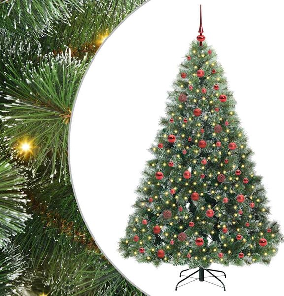 Sztuczna choinka z 300 diodami LED Zielony 180 cm PE i PVC
