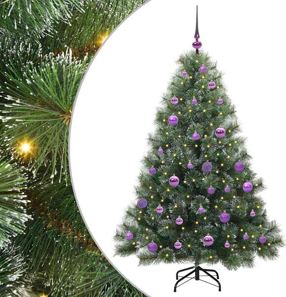 Sztuczna choinka z 150 diodami LED Zielony 150 cm PE i PVC