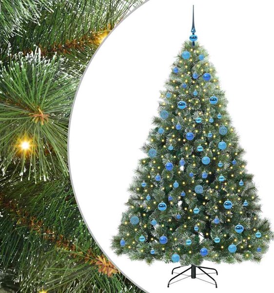 Sztuczna choinka z 300 diodami LED Zielony 180 cm PE i PVC
