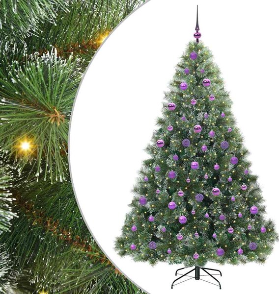 Sztuczna choinka z 300 diodami LED Zielony 180 cm PE i PVC