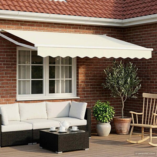 Markiza wysuwana kremowy 3 x 2 m 100% Poliester i Aluminium