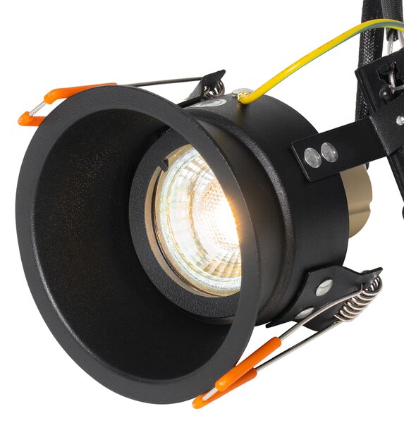 Inteligentny wpuszczany reflektor czarny regulowany z WiFi GU10 - Alloy