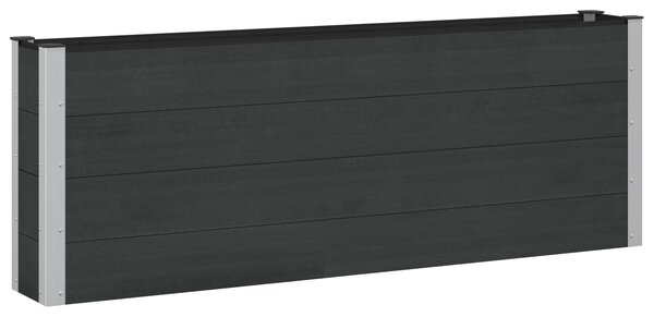 Podniesiona rabata ogrodowa Czarny 200 x 30 x 72 cm