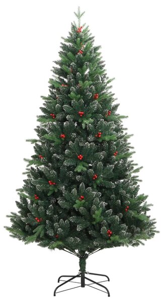 Sztuczna choinka zawiasowa z czerwonymi jagodami, 150 cm