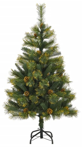 Sztuczna choinka na zawiasach, z szyszkami, 120 cm
