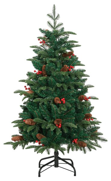 Sztuczna choinka zawiasowa z szyszkami i jagodami, 150 cm