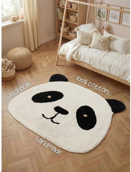 Czarny/kremowy bawełniany dywan dziecięcy odpowiedni do prania/tkany ręcznie 103x120 cm Snuggle Patsy – Hanse Home