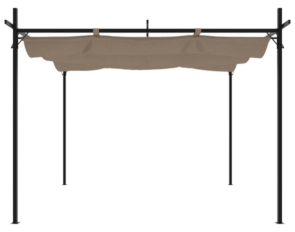 Pergola ze zwijanym dachem, taupe, 295x292x230 cm