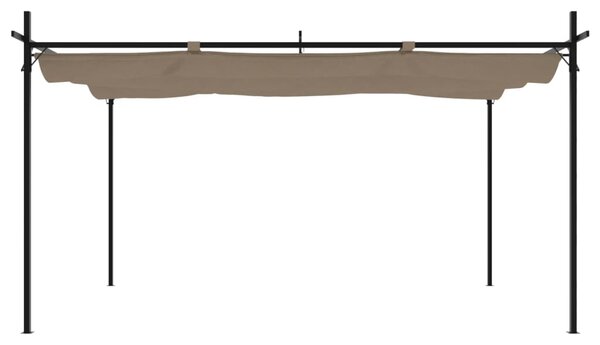 Pergola ze zwijanym dachem, taupe, 395x292x230 cm