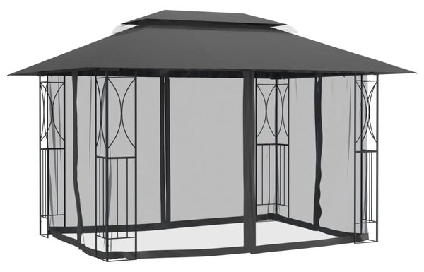 Altana z dachem, antracytowa, 400x300x270 cm, stal