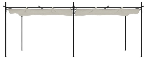 Pergola ze zwijanym dachem, kremowa, 589x292x230 cm