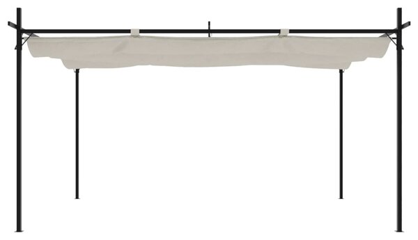 Pergola ze zwijanym dachem, kremowa, 395x292x230 cm